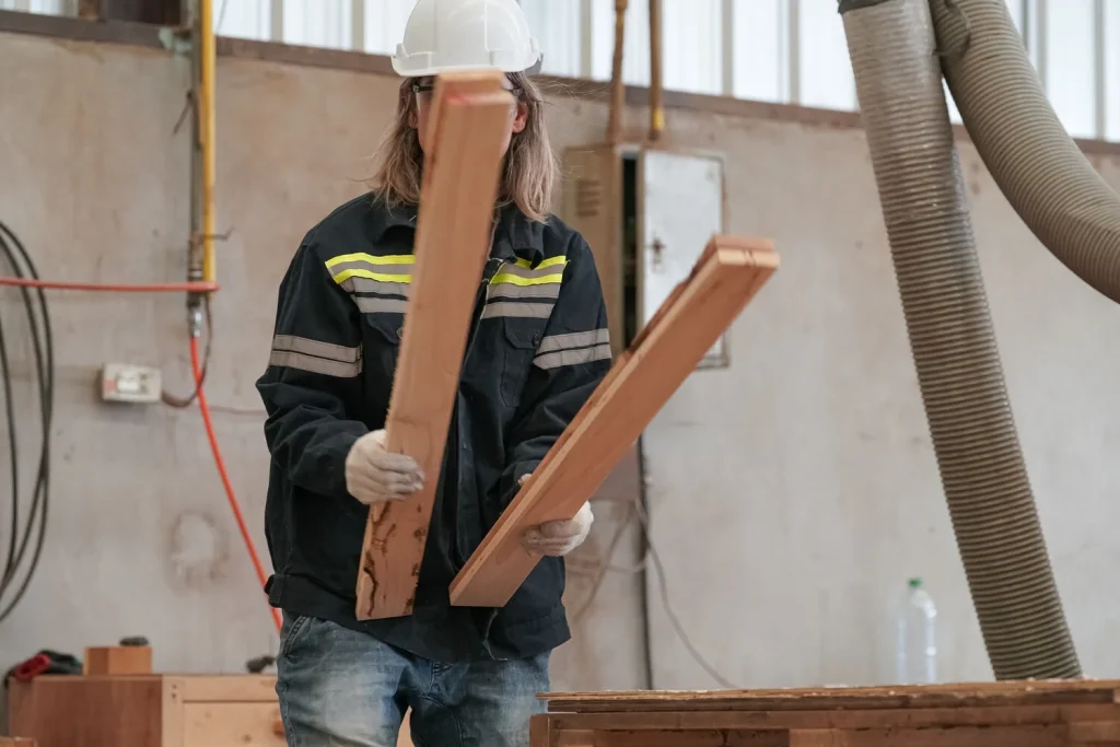warehouse worker working on plan