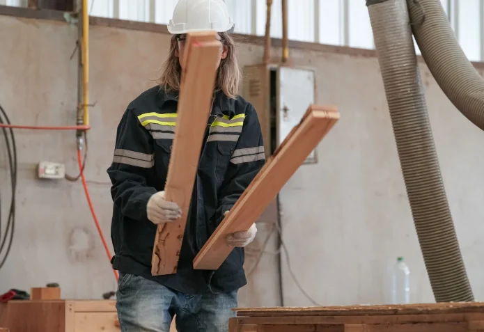 warehouse worker working on plan